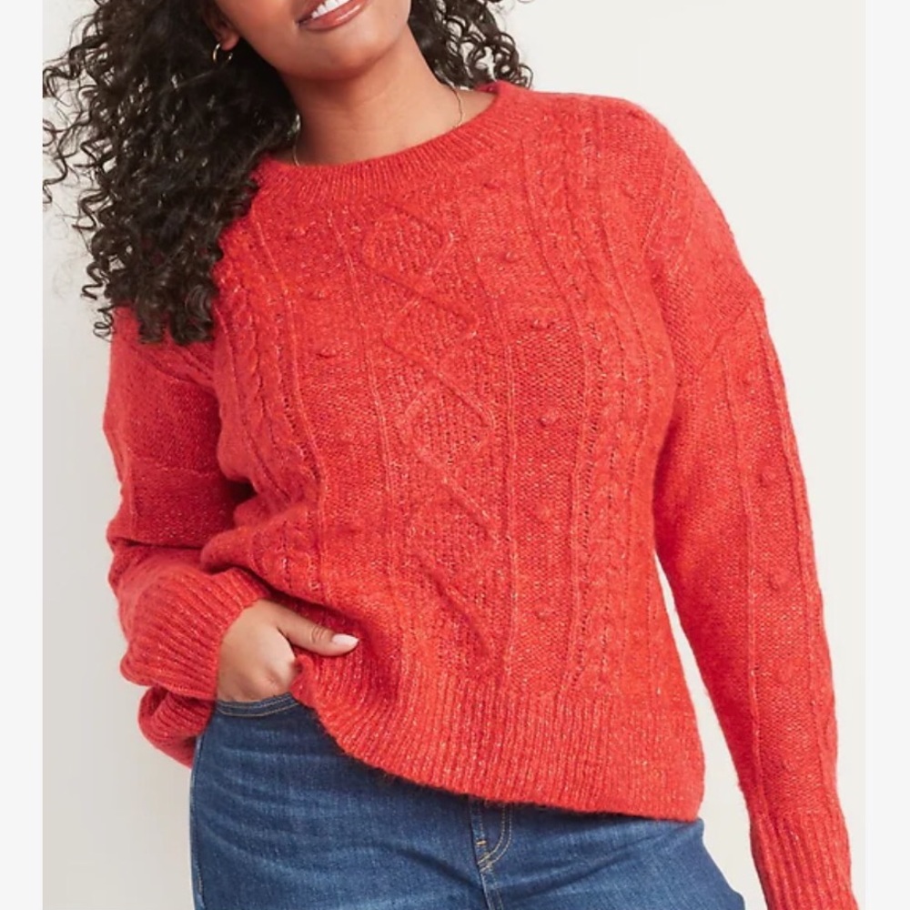 NWT - Old Navy Marled Cable-Knit Popcorn Sweater (S)